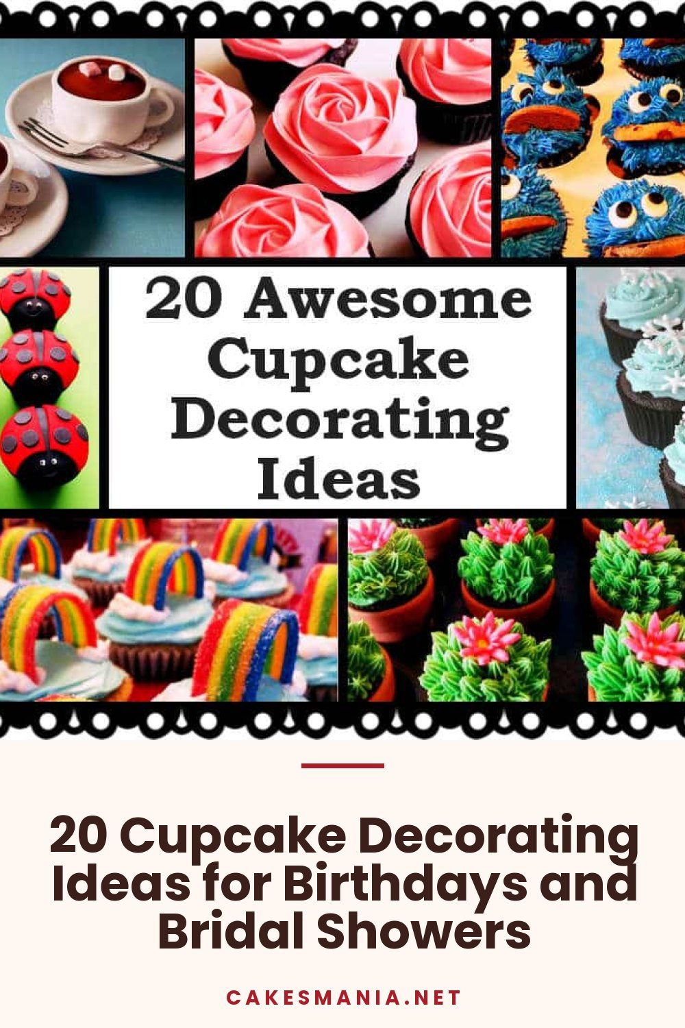 20 Cupcake Decorating Ideas for Birthdays and Bridal Showers
