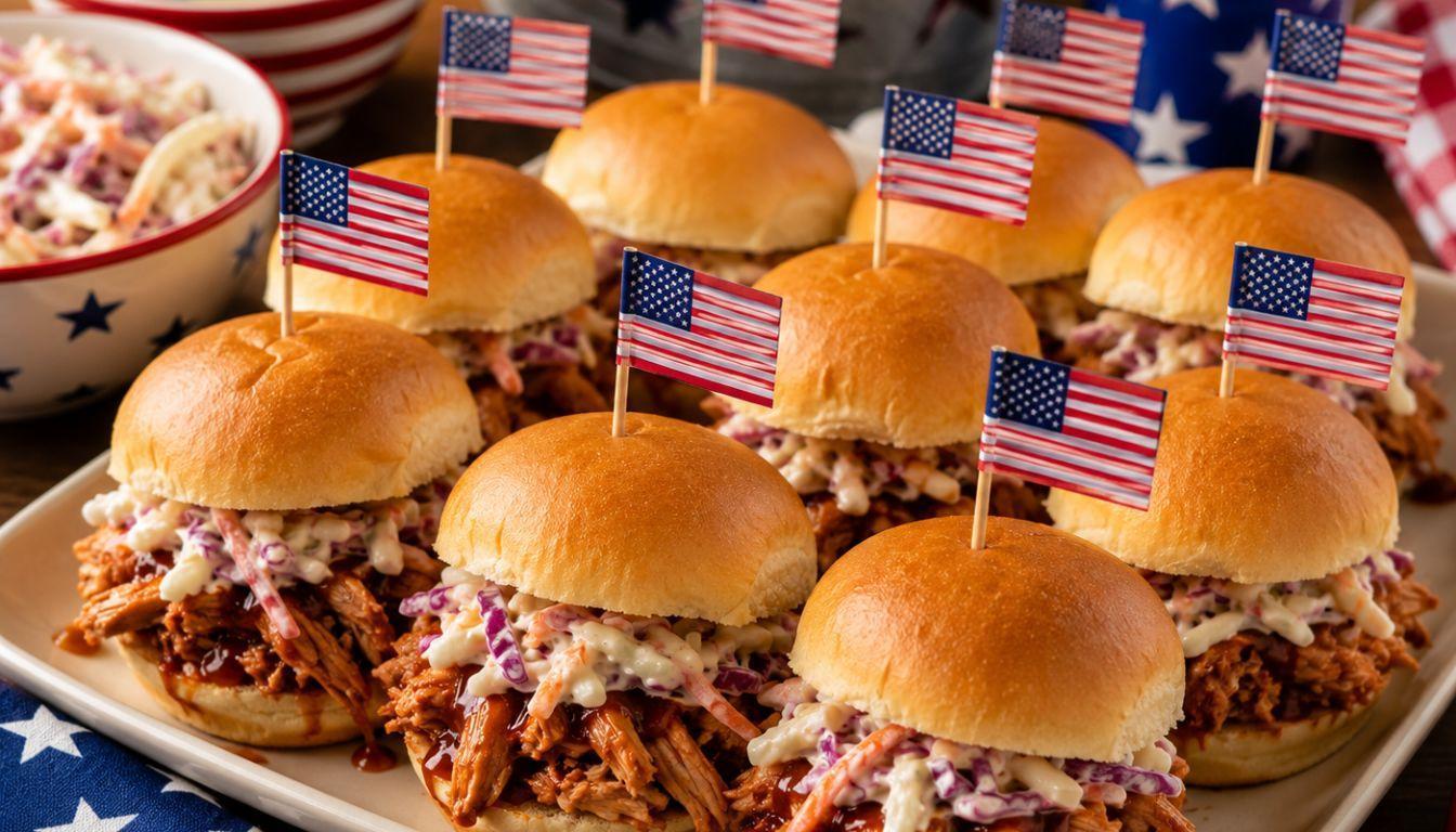 4th of July BBQ Chicken Sliders with Creamy Coleslaw %title % 4th of july bbq chicken sliders with creamy coleslaw
