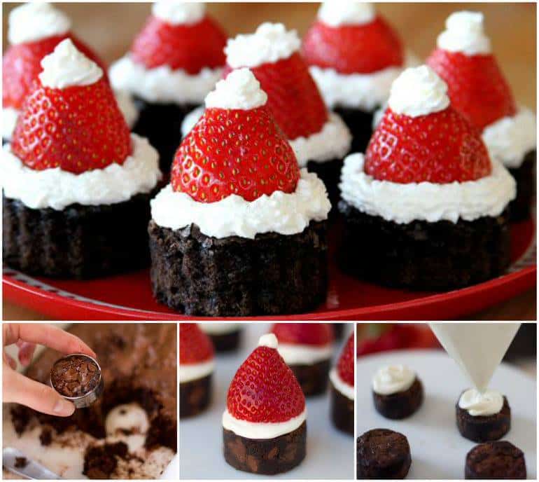 Brownie Strawberry Santa Hats Recipe