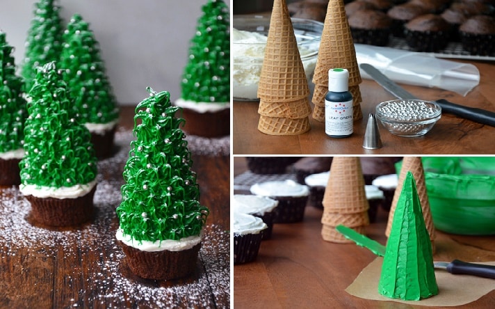 Christmas Tree Chocolate Cupcakes