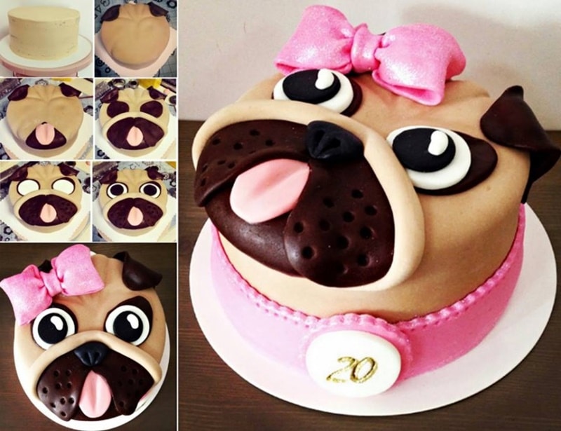 DIY Adorable Pug Cake