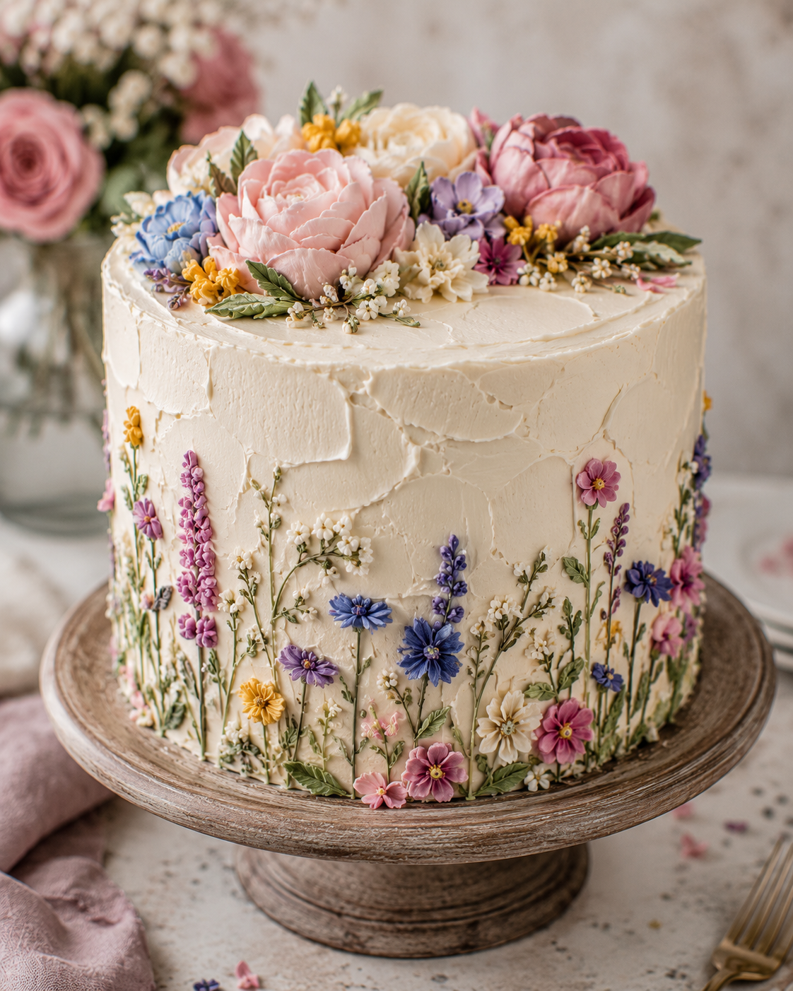 Floral Buttercream Cake Ideas for Beautiful Celebrations %title % Floral Buttercream Cake Ideas 3