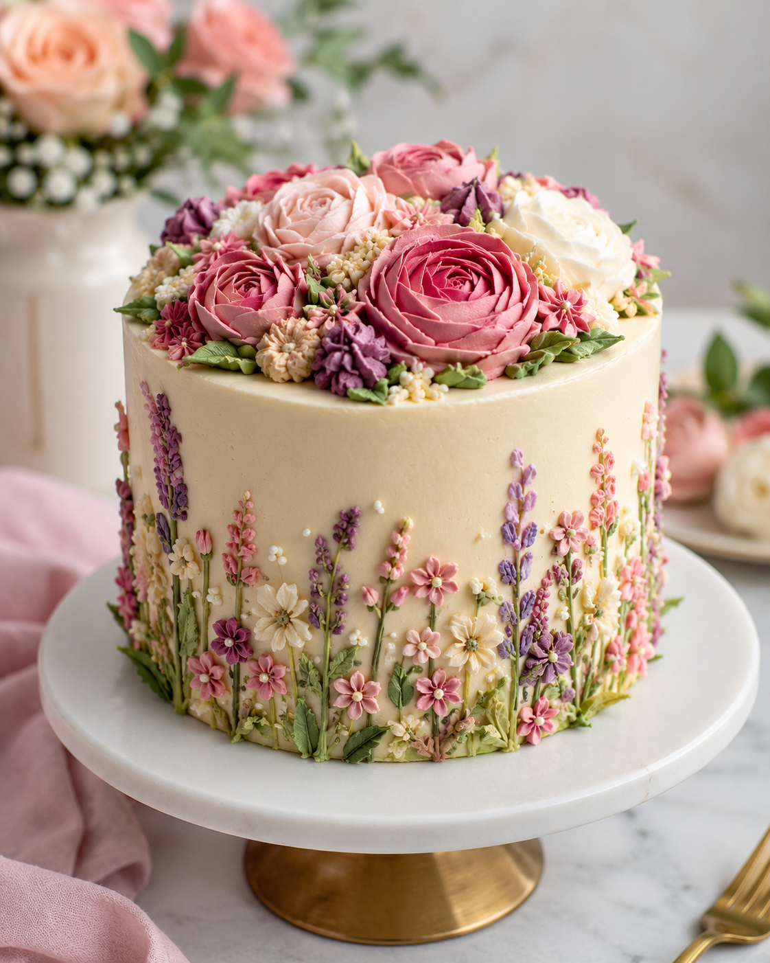 Floral Buttercream Cake Ideas for Beautiful Celebrations %title % Floral Buttercream Cake Ideas 7
