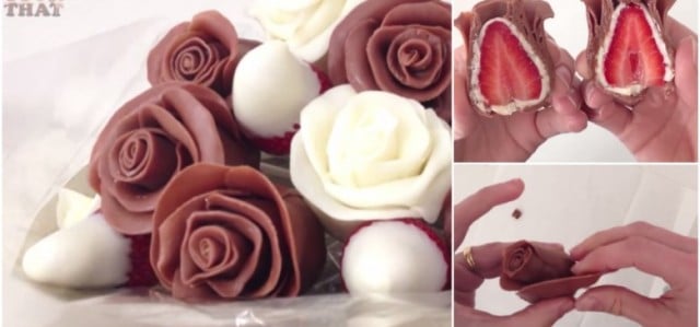 DIY How to Make Beautiful Chocolate Strawberry Roses