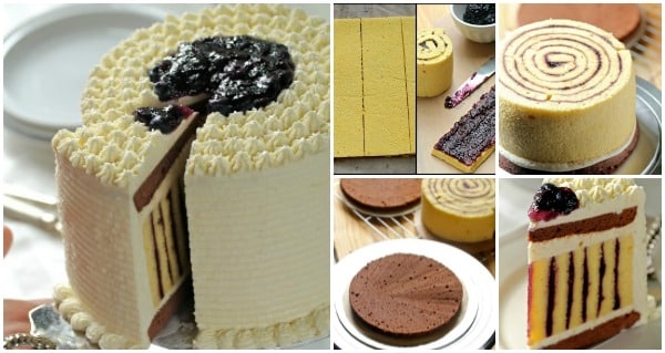 How to Make Fab Chocolate Blueberry Striped Cake