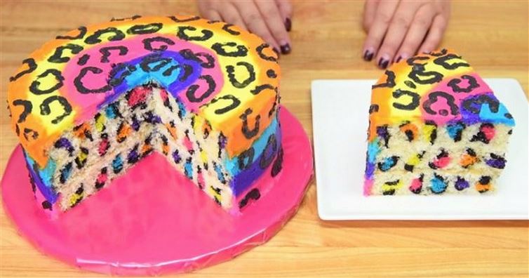 Stunning Rainbow Leopard Cake