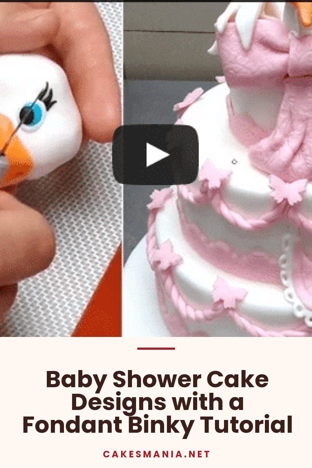 Baby Shower Cake Designs with a Fondant Binky Tutorial