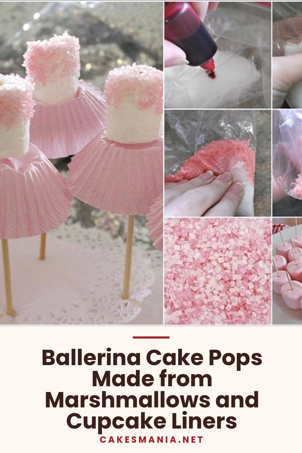 Ballerina Cake Pops Made from Marshmallows and Cupcake Liners
