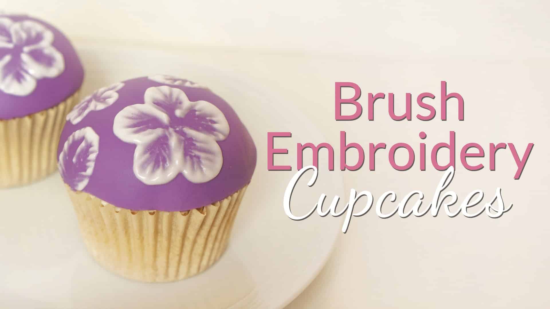 brush embroidery cupcake tutorial