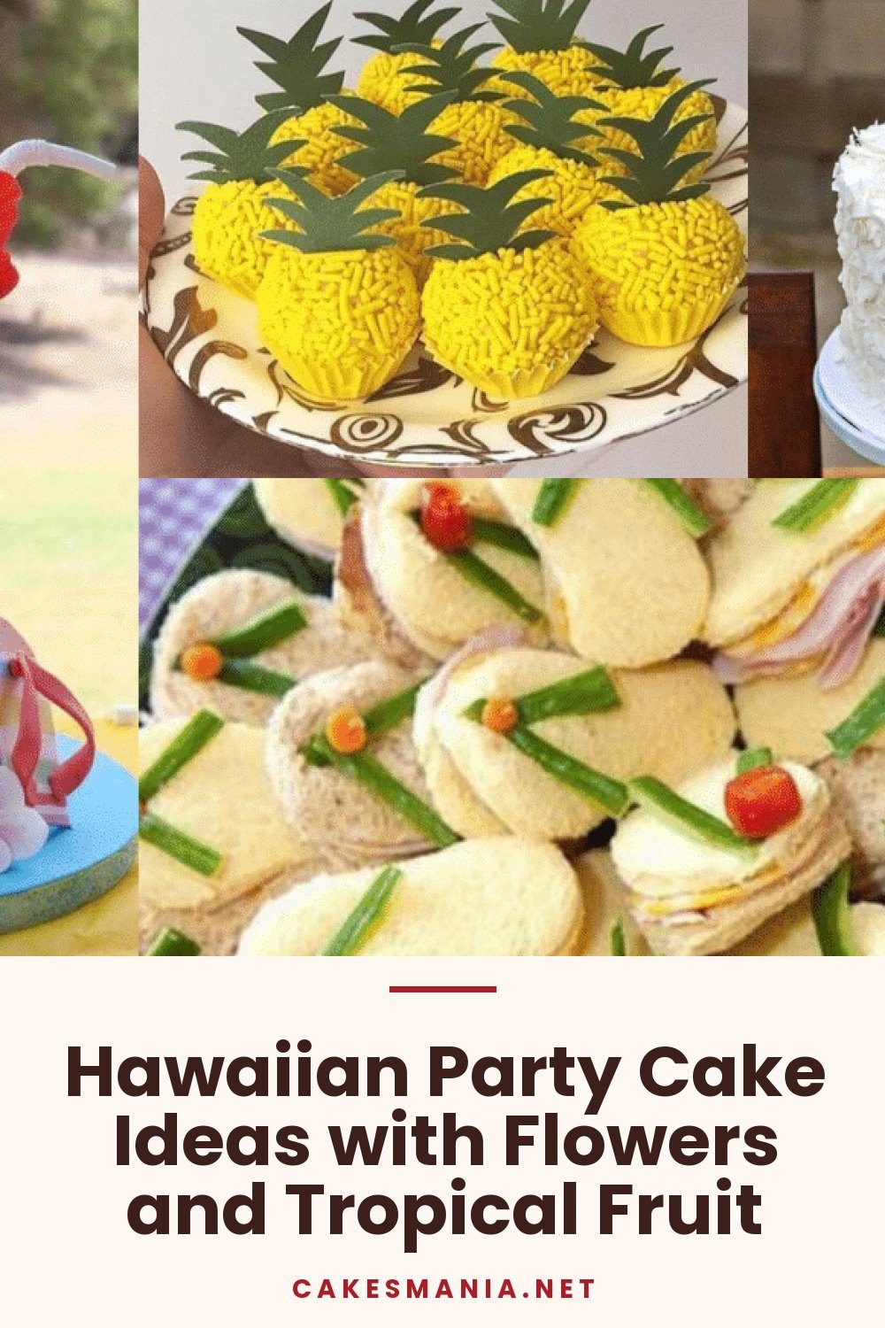 Hawaiian Party Cake Ideas with Flowers and Tropical Fruit