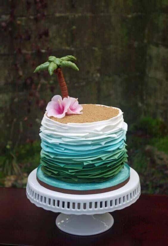 Tropical Themed Birthday Cake - Fondant | cakewaves