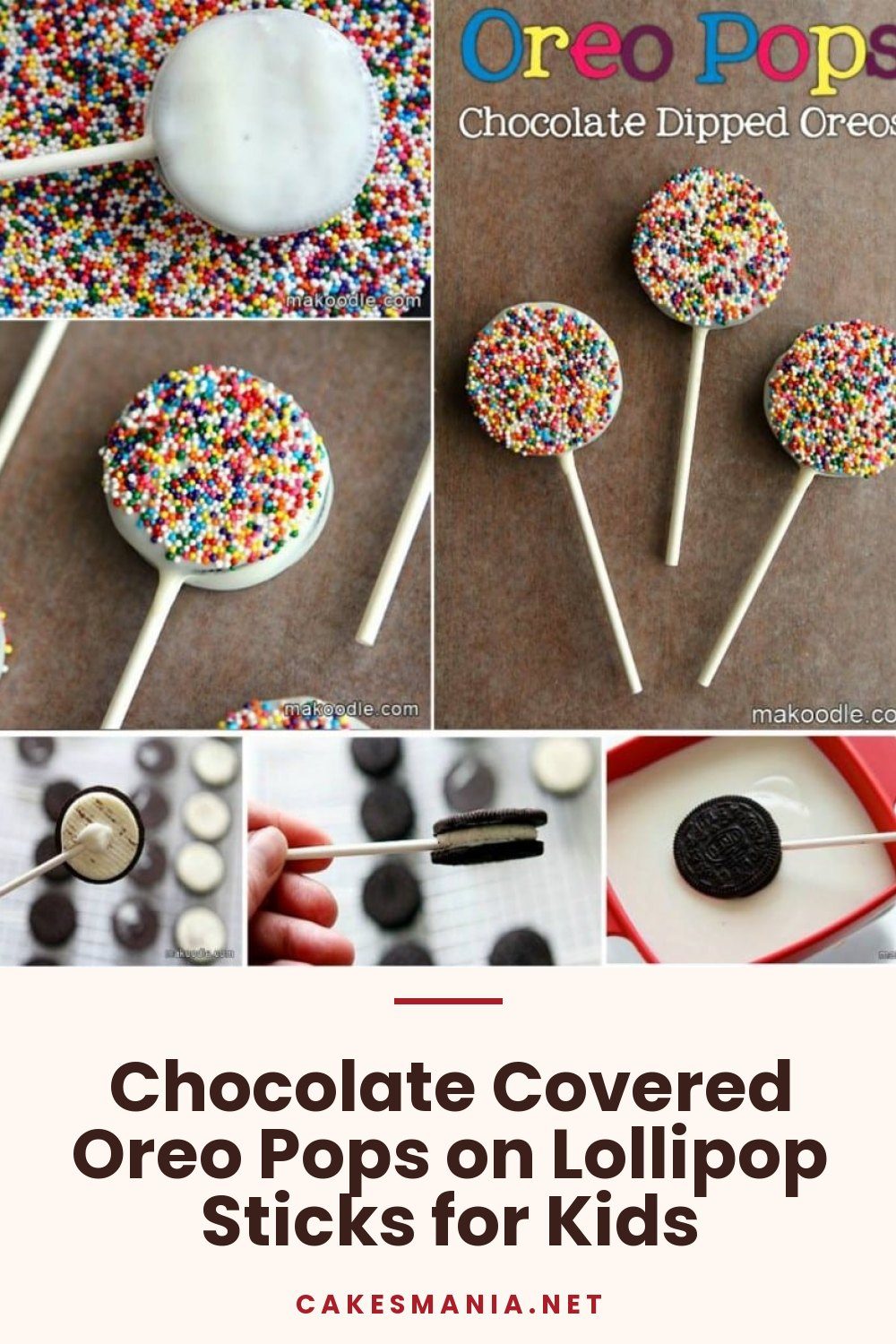 Chocolate Covered Oreo Pops on Lollipop Sticks for Kids