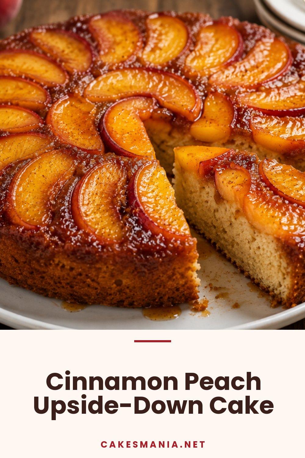 Cinnamon Peach Upside-Down Cake