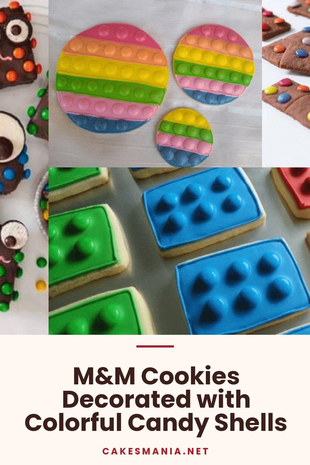 M&M Cookies Decorated with Colorful Candy Shells