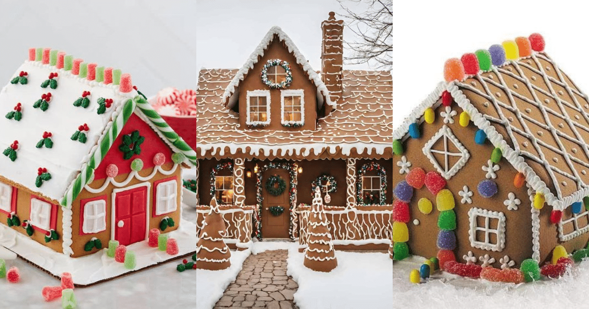 decorating gingerbread house for christmas