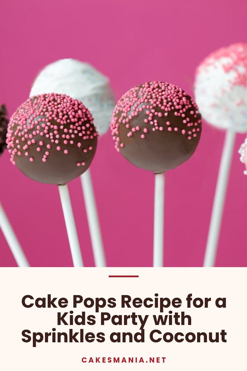 Cake Pops Recipe for a Kids Party with Sprinkles and Coconut