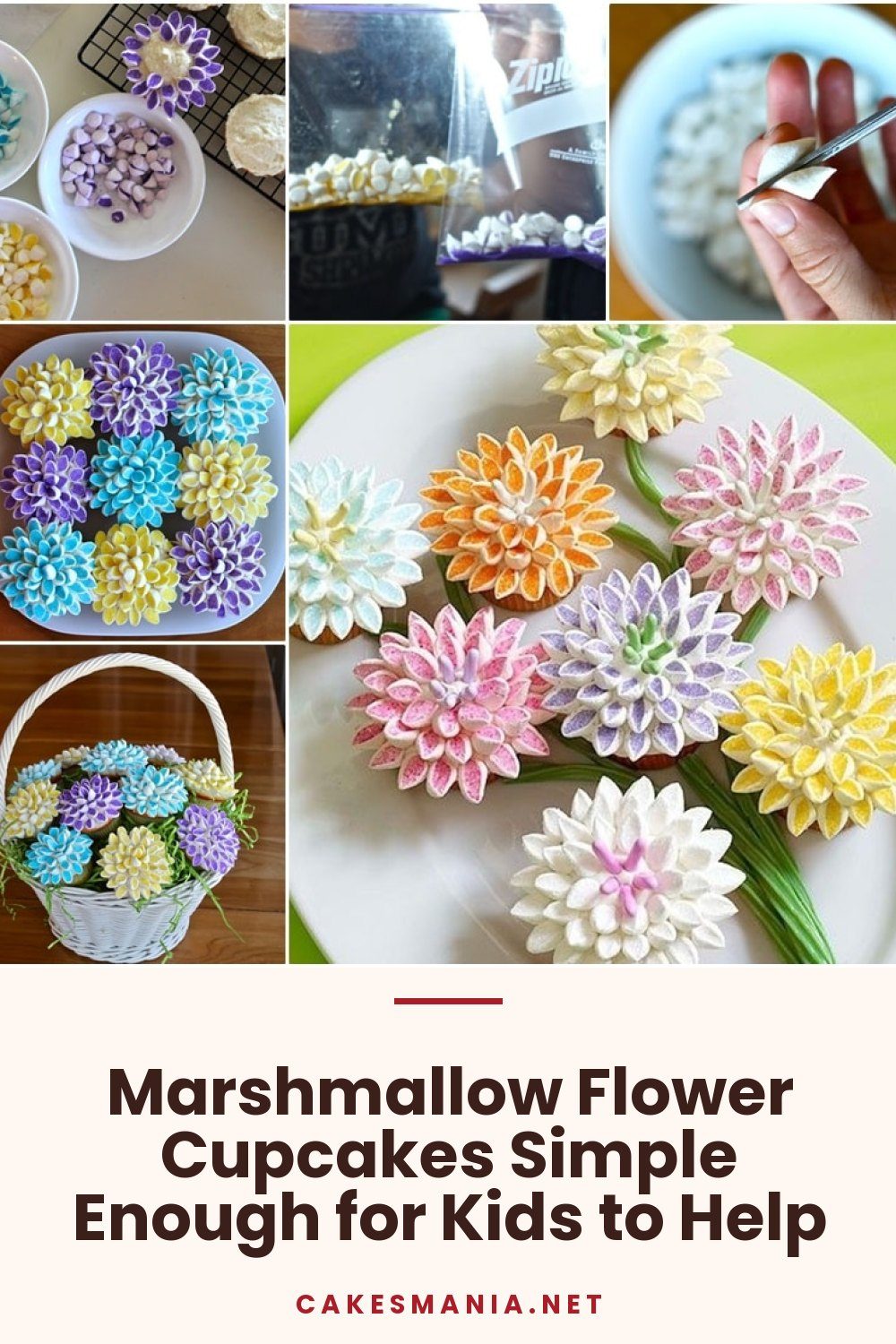 Marshmallow Flower Cupcakes Simple Enough for Kids to Help