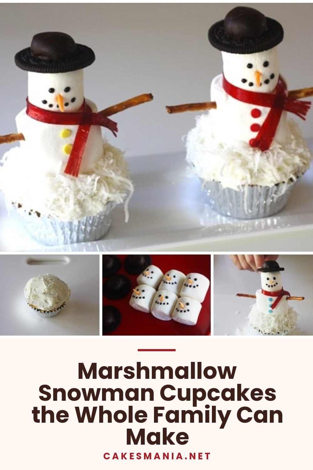 Marshmallow Snowman Cupcakes the Whole Family Can Make