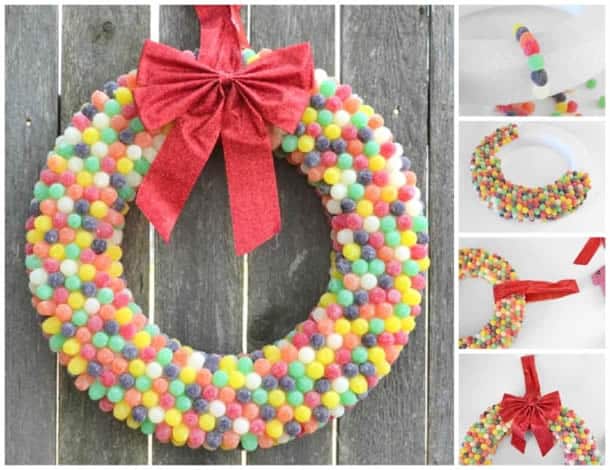 easy ideas to make a candy wreath