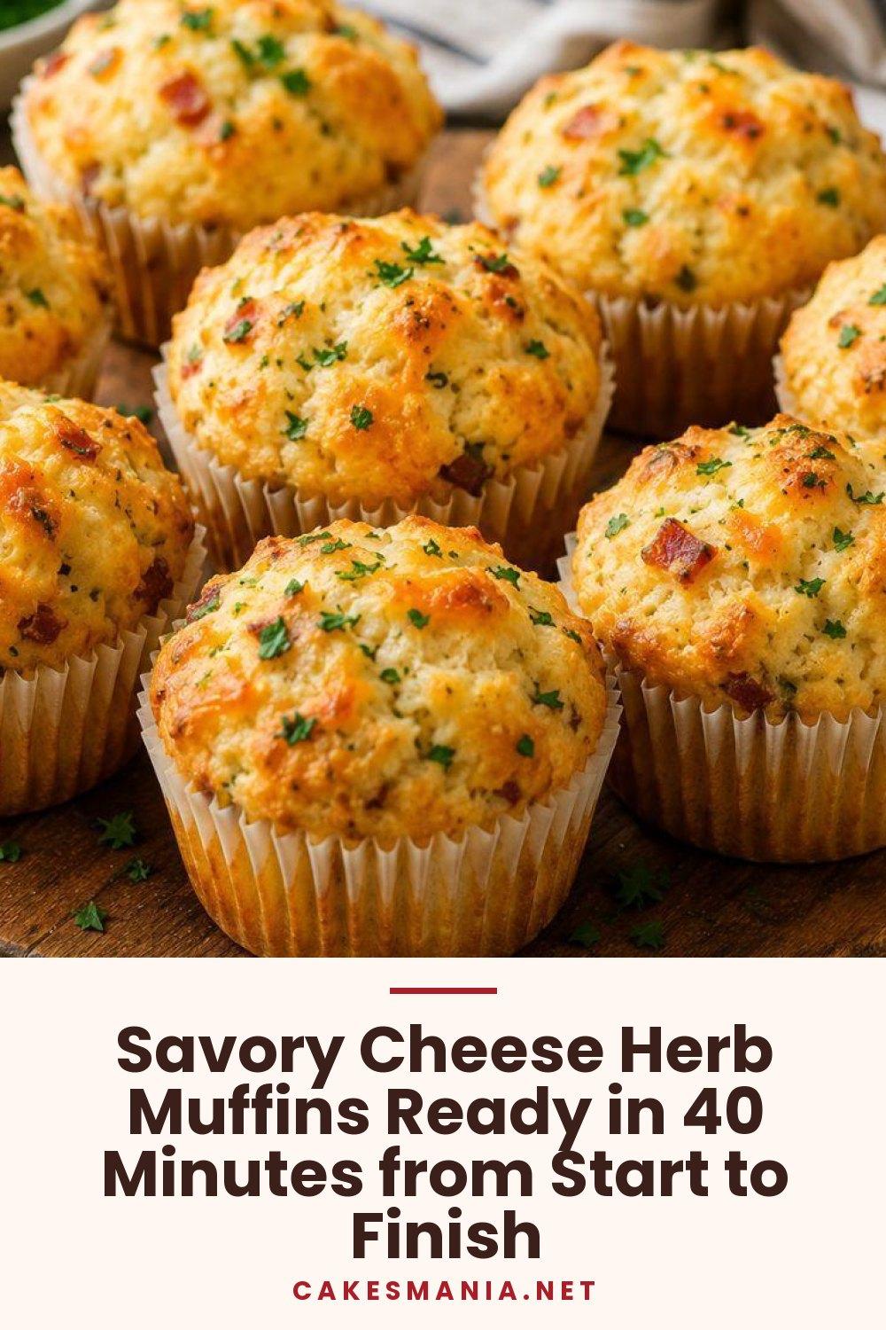 Savory Cheese Herb Muffins Ready in 40 Minutes from Start to Finish