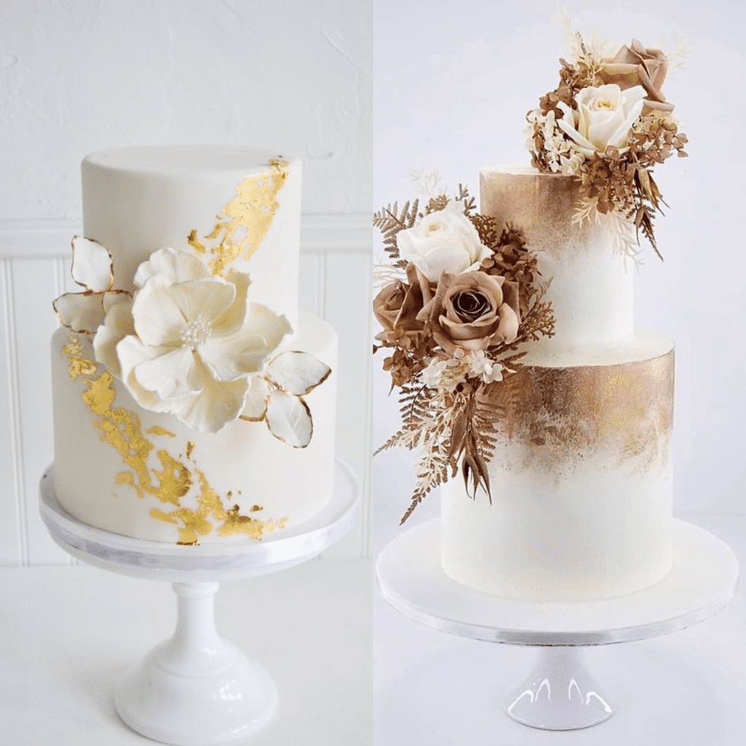 golden wedding cakes