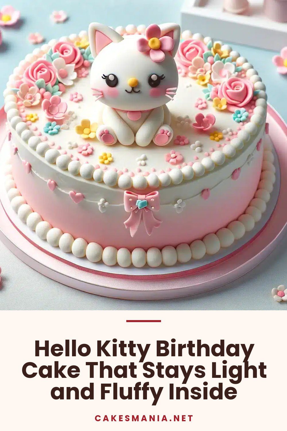 Hello Kitty Birthday Cake That Stays Light and Fluffy Inside