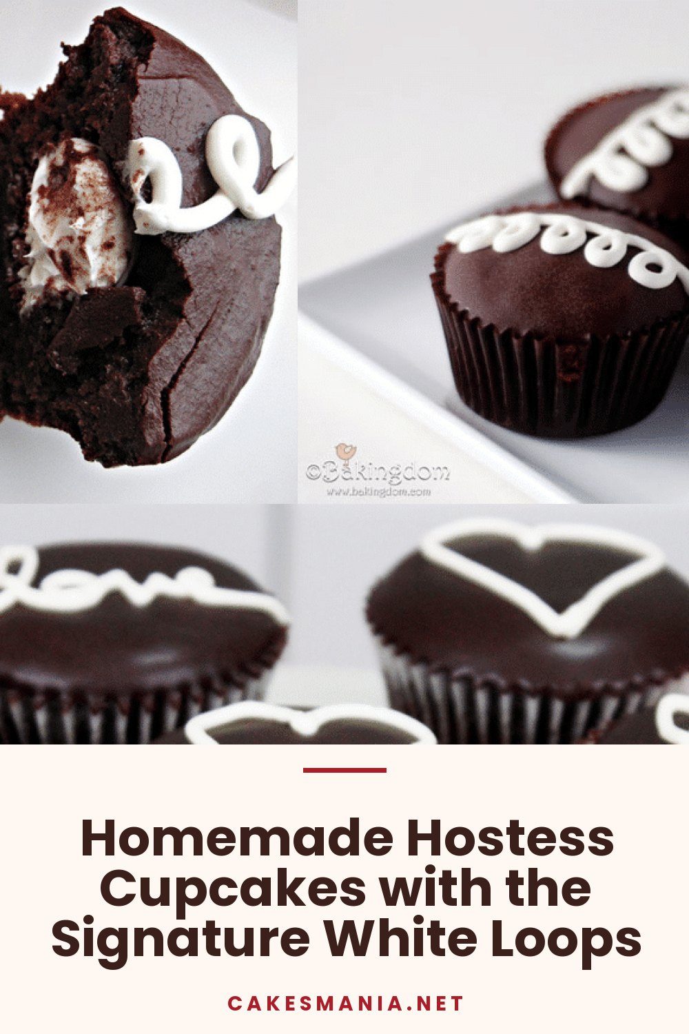 Homemade Hostess Cupcakes with the Signature White Loops