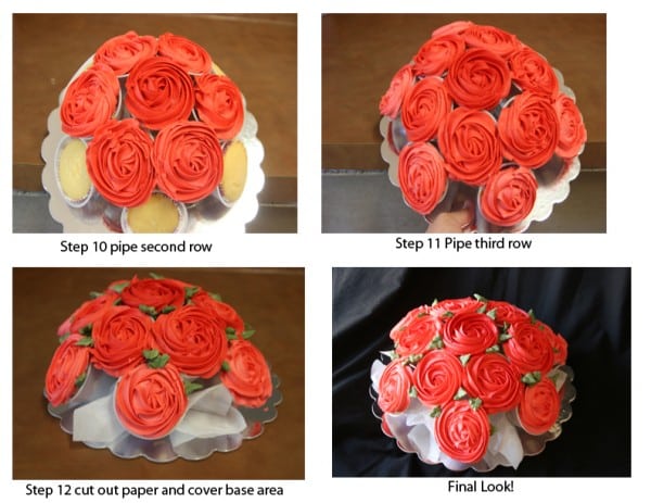 how to make a rose cupcake bouquet 4