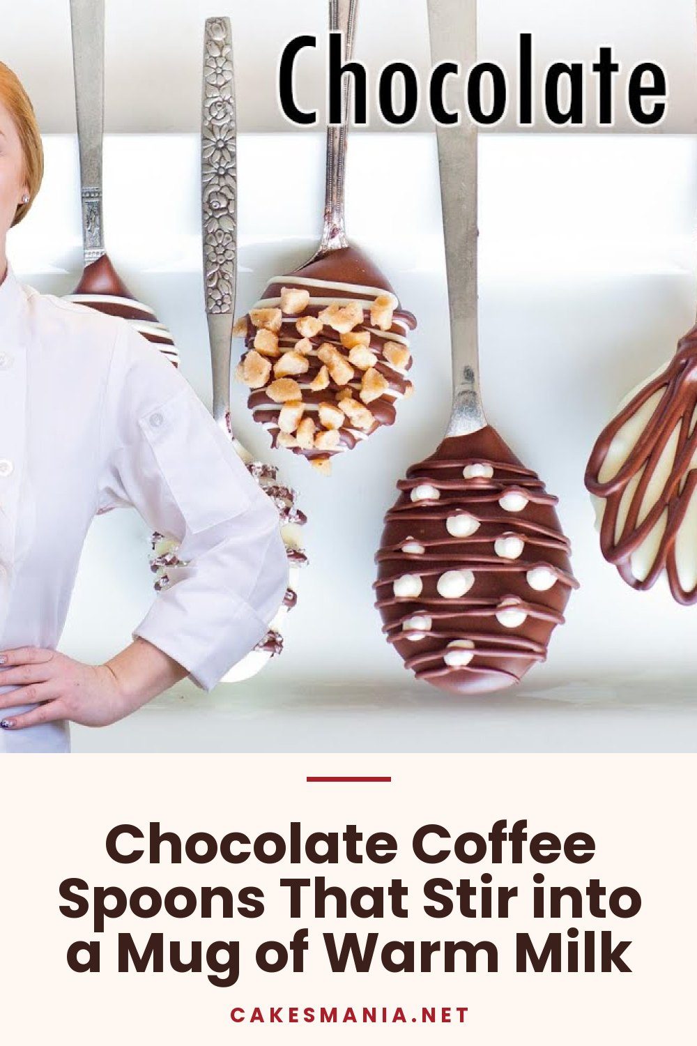 Chocolate Coffee Spoons That Stir into a Mug of Warm Milk