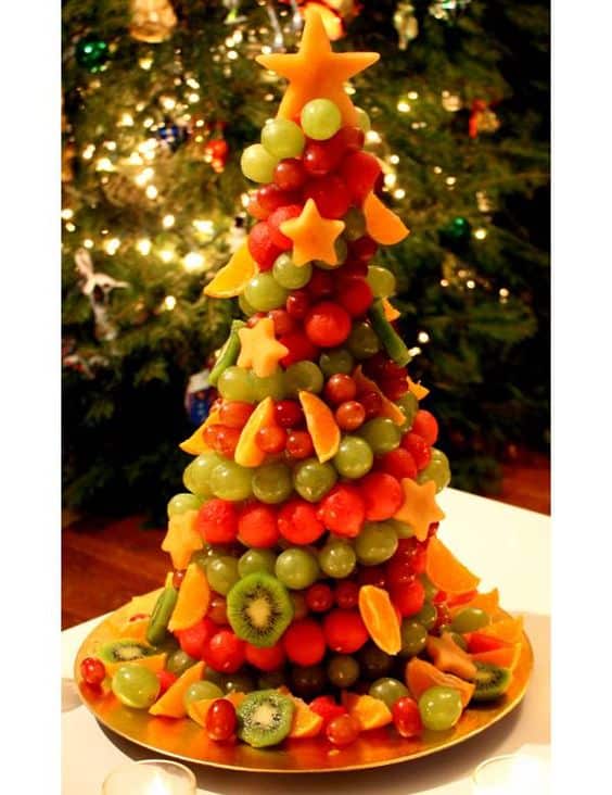 how to make christmas tree made with fruits 1