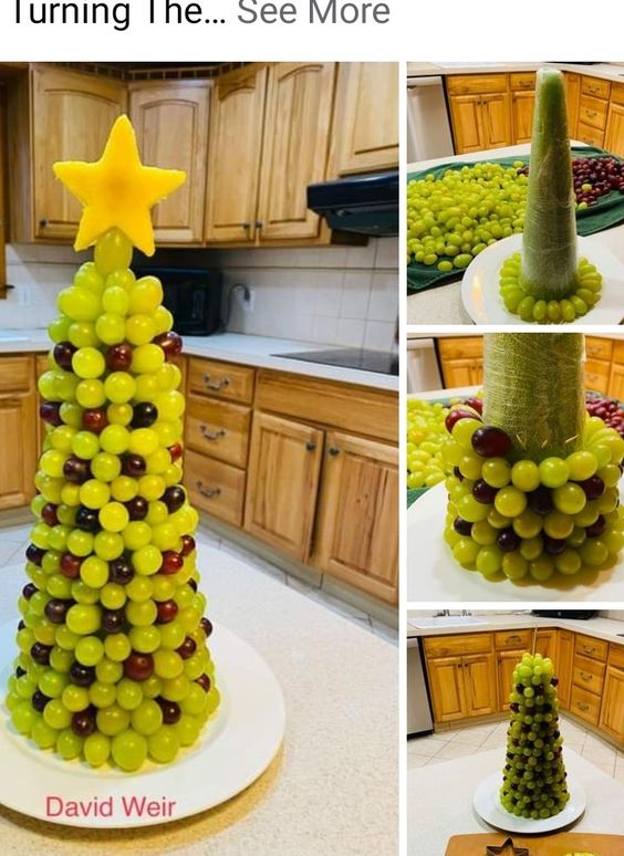 how to make christmas tree made with fruits 2