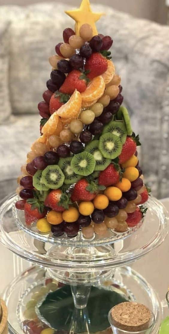 how to make christmas tree made with fruits 5