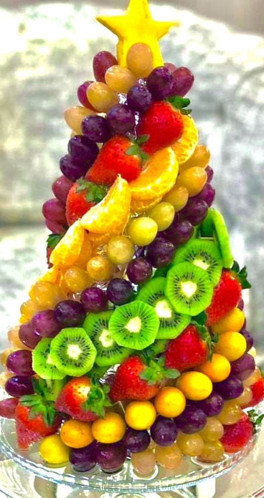 how to make christmas tree made with fruits 8