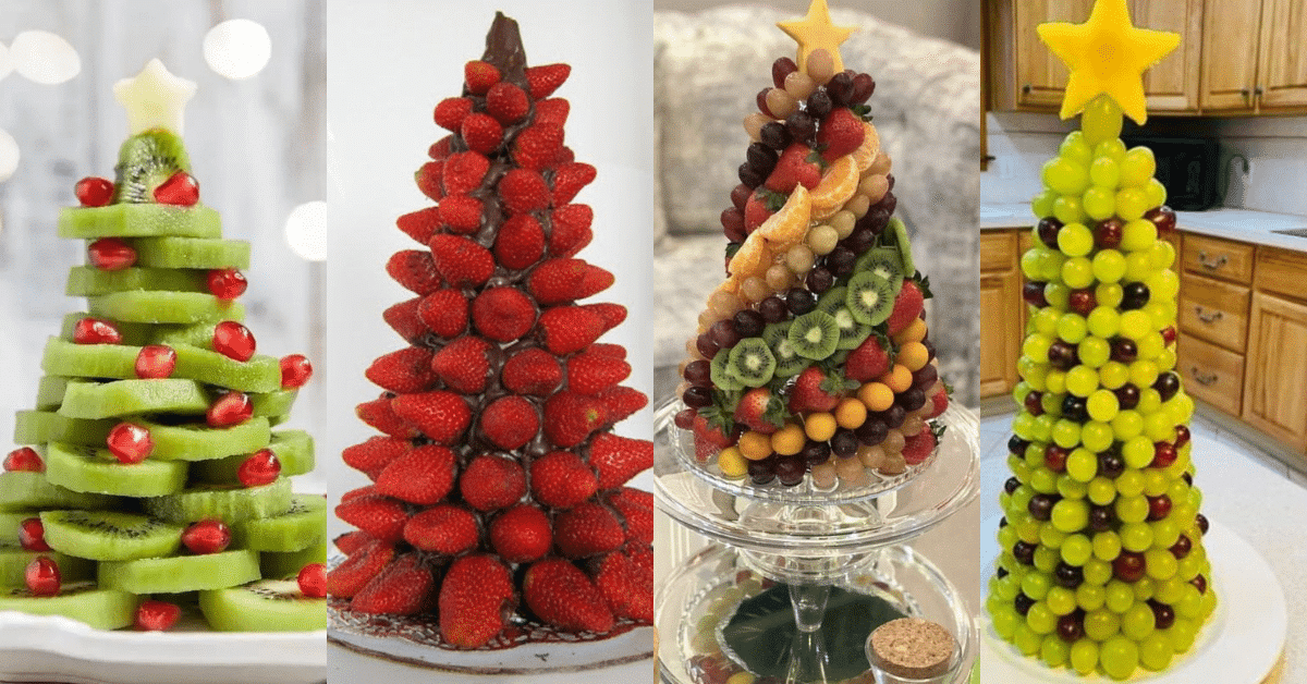 How to make Christmas tree made with fruits