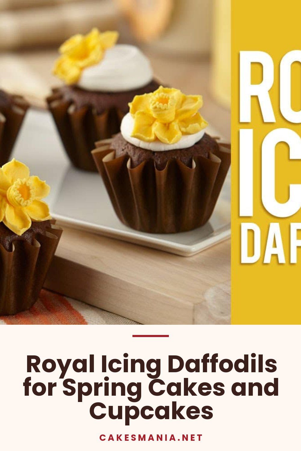 Royal Icing Daffodils for Spring Cakes and Cupcakes