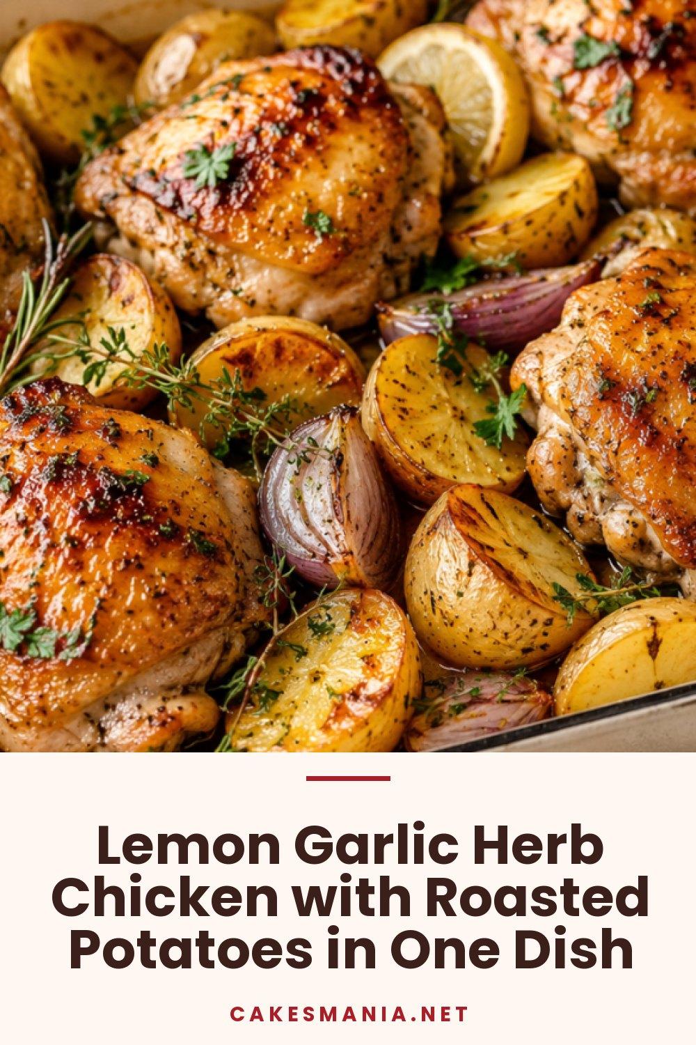 Lemon Garlic Herb Chicken with Roasted Potatoes in One Dish