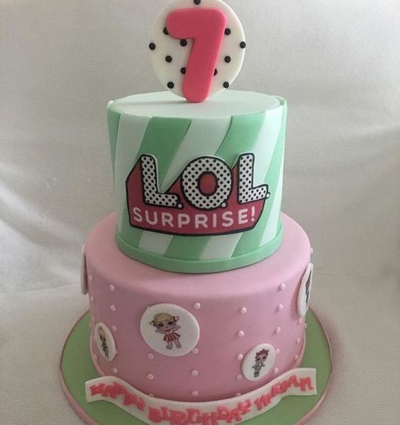 LOL Surprise Dolls Cake with Pink Bow on top – Pao's cakes