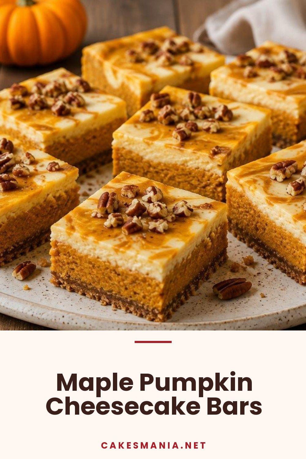 Maple Pumpkin Cheesecake Bars
