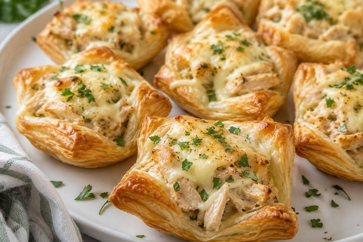 Mini Chicken Alfredo Puff Pastry Tarts %title % mini chicken alfredo puff pastry tarts
