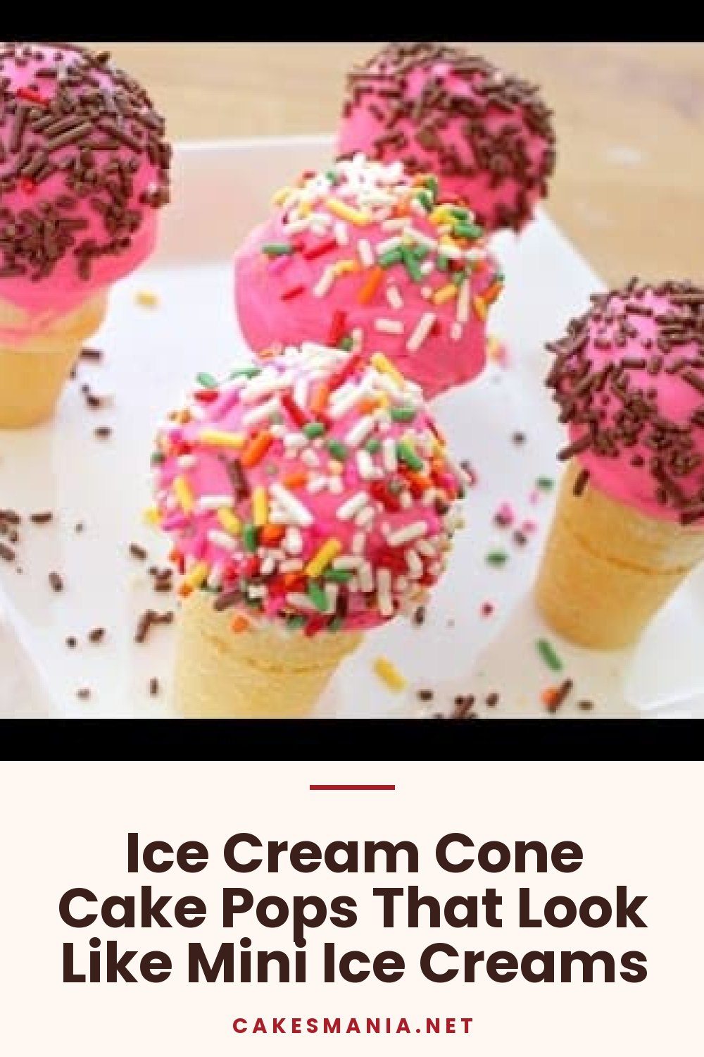 Ice Cream Cone Cake Pops That Look Like Mini Ice Creams