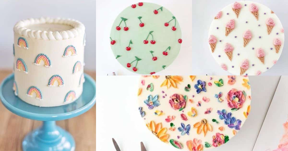 Minimalist cakes decorated with buttercream