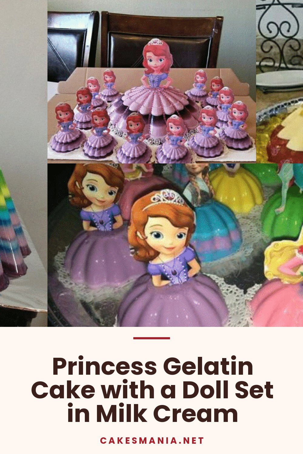 Princess Gelatin Cake with a Doll Set in Milk Cream