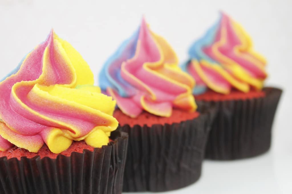 rainbow cupcake swirl