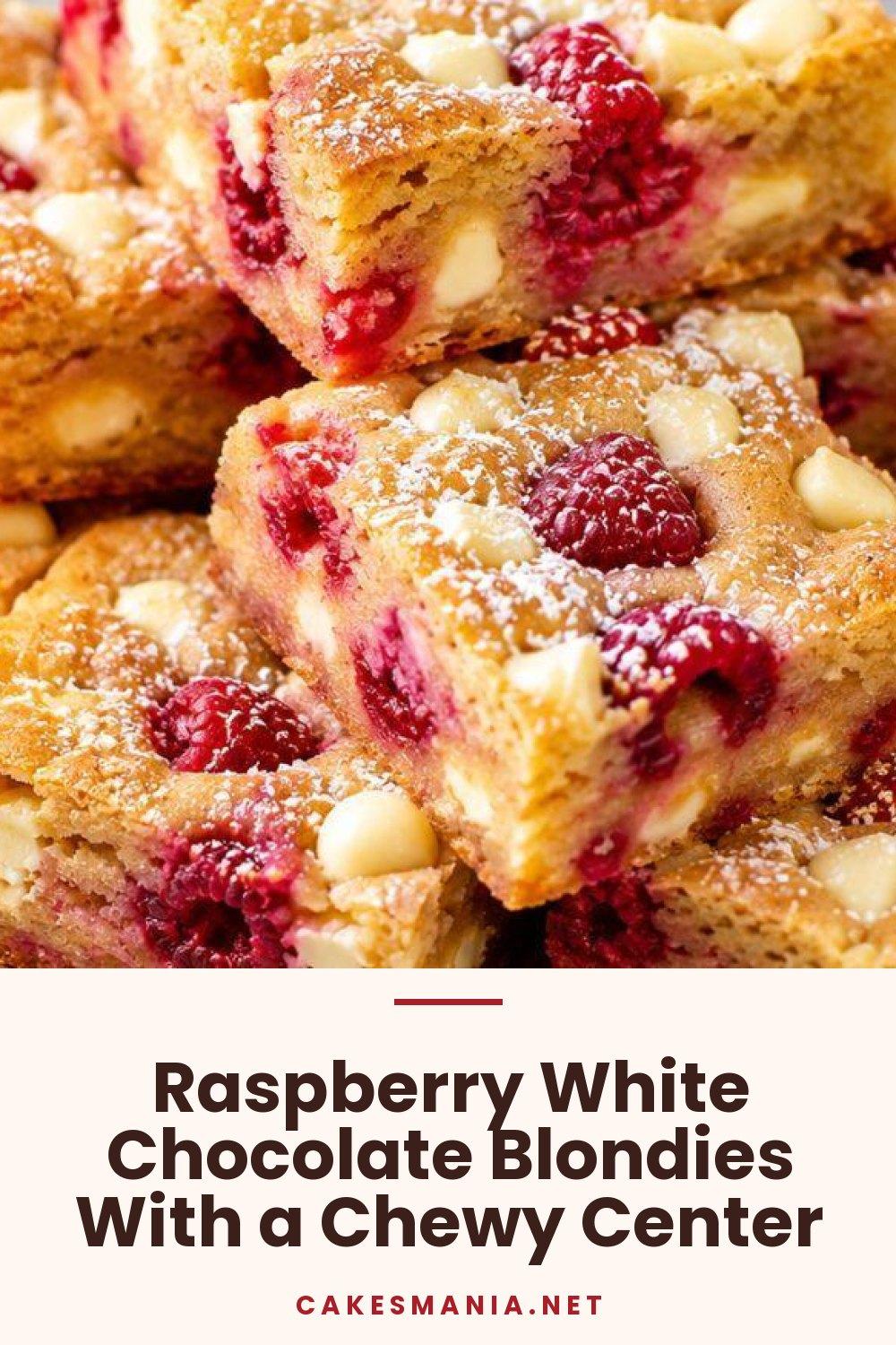 Raspberry White Chocolate Blondies With a Chewy Center
