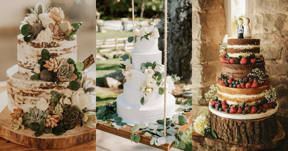 rustic wedding cake