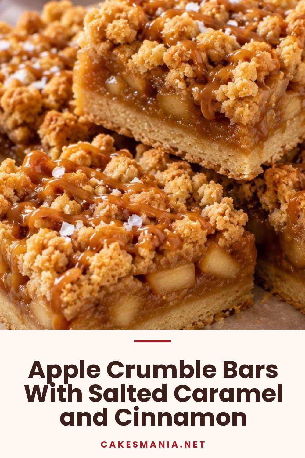 Apple Crumble Bars With Salted Caramel and Cinnamon