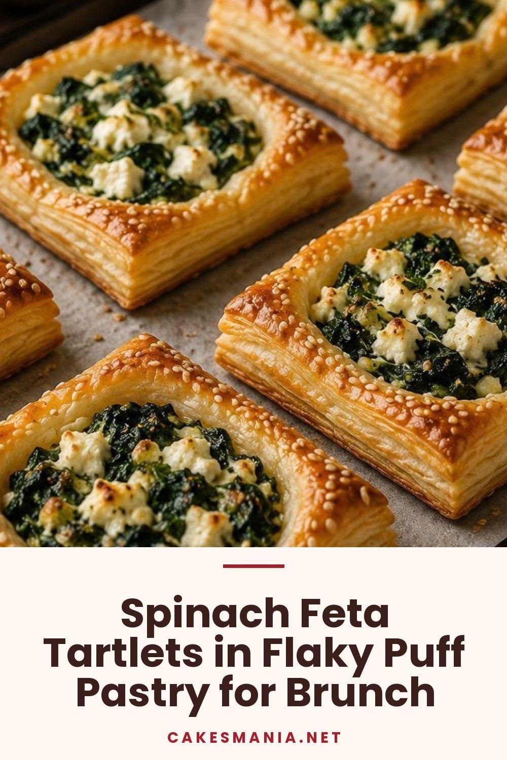Spinach Feta Tartlets in Flaky Puff Pastry for Brunch