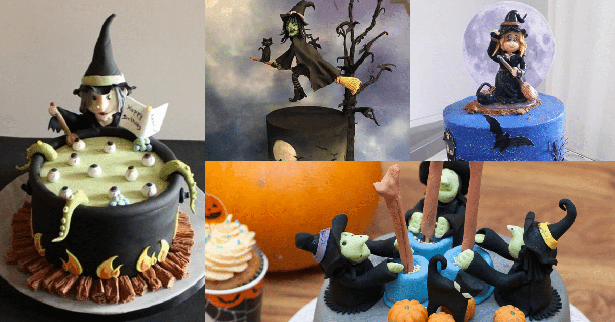 Scary witch cakes for Halloween