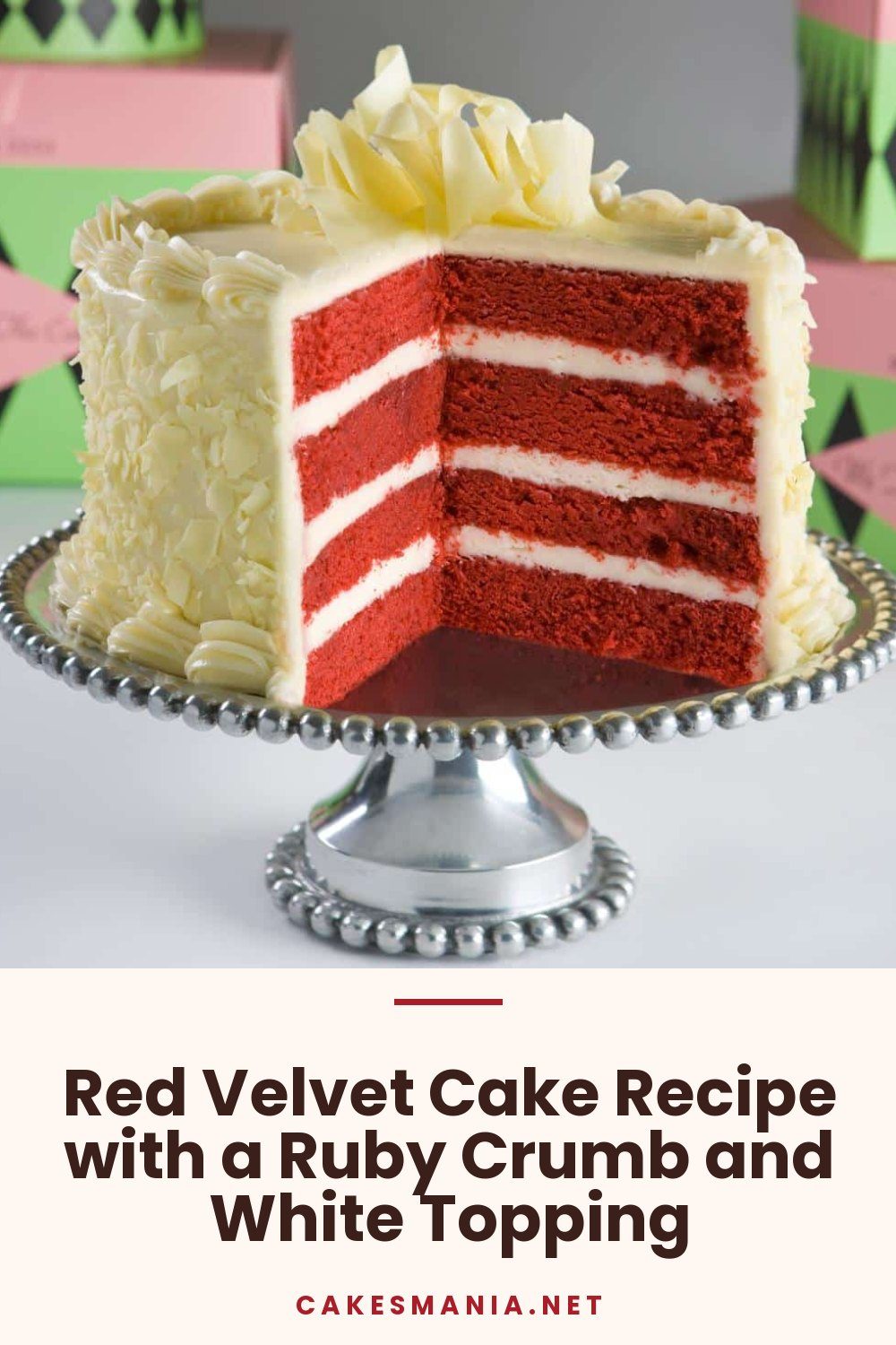 Red Velvet Cake Recipe with a Ruby Crumb and White Topping